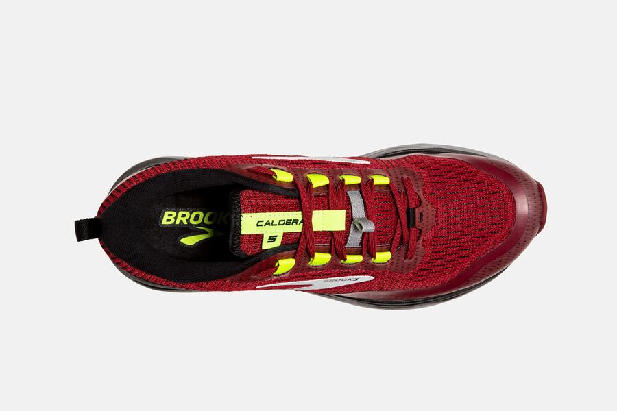 Brooks Caldera 5 Trail Running Shoes Mens - Red/Silver/Black - DGSOU-2403